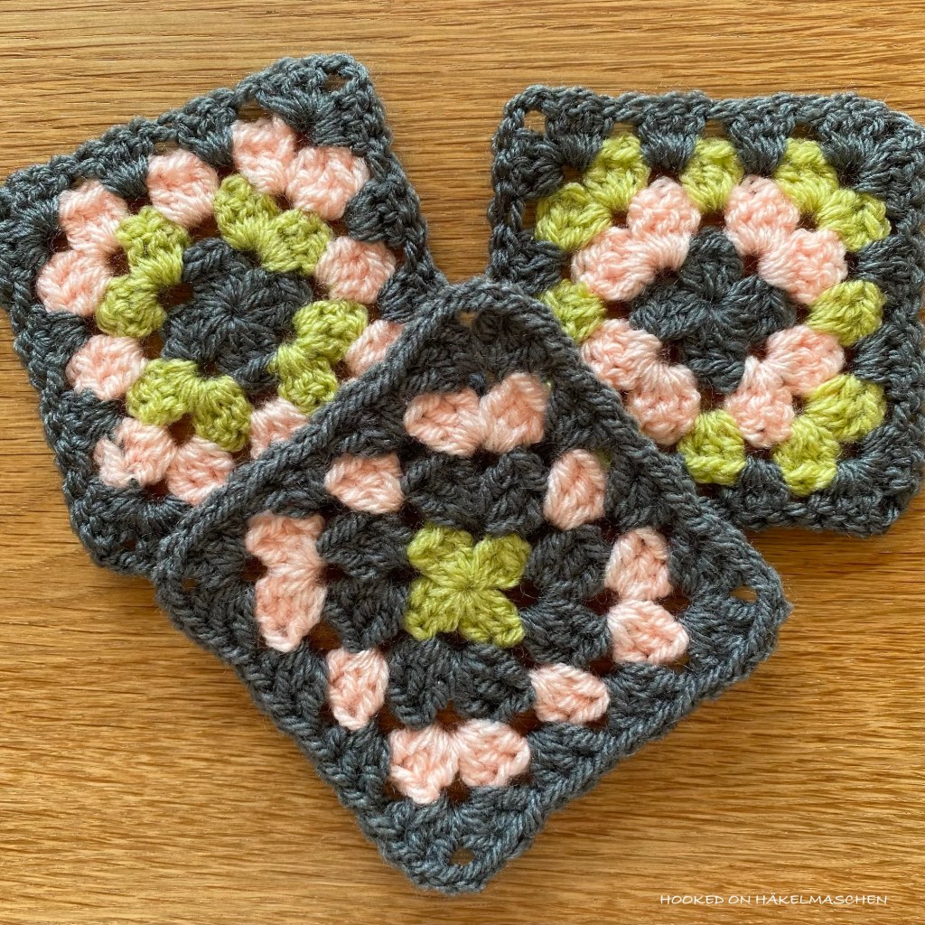Traditional Granny Squares using 3 colours